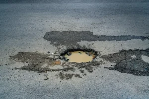 pothole with standing water