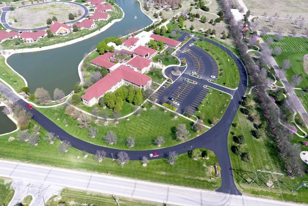 aerial view of spiritual life center