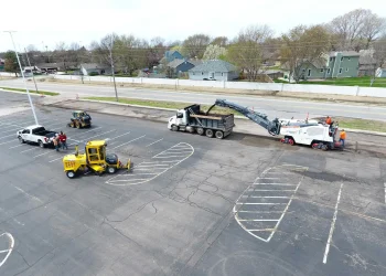 cold planer at valley center middle school parking lot