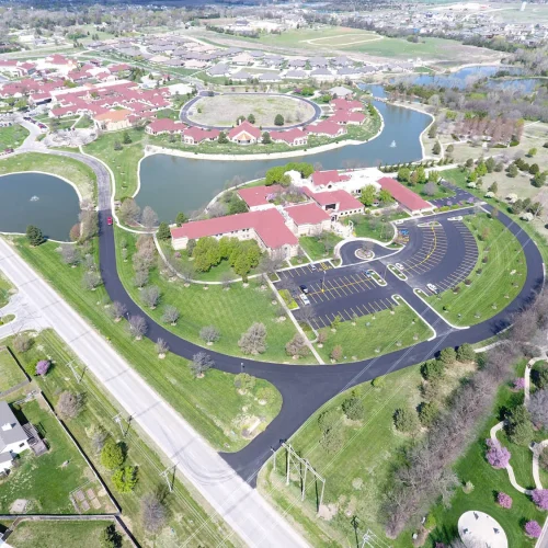 aerial view of spiritual life center