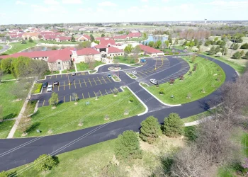 parking lot and spiritual life center