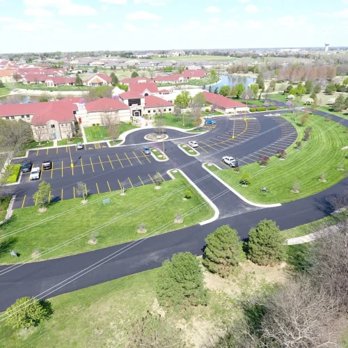 parking lot and spiritual life center