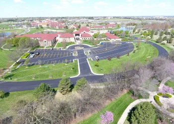 parking lot and driveway of spiritual life center