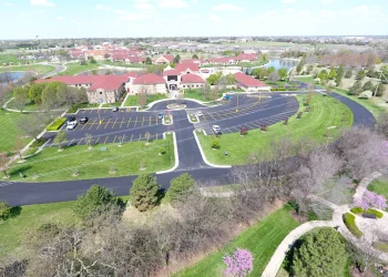 parking lot and driveway of spiritual life center