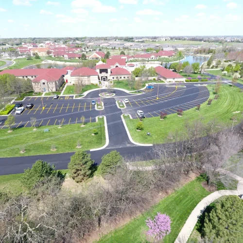 parking lot and driveway of spiritual life center