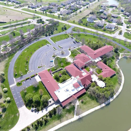 birds-eye view of spiritual life center