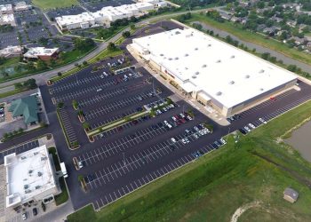 aerial view of target and its parking lot