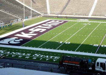 end zone of kansas state university football field