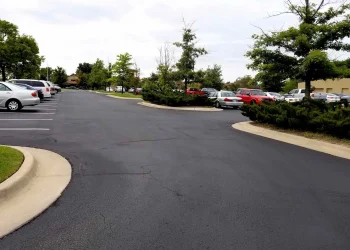 newly paved parking lot at wichita country club