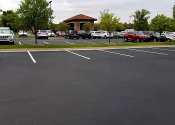 newly painted parking lot stripes at wichita country club