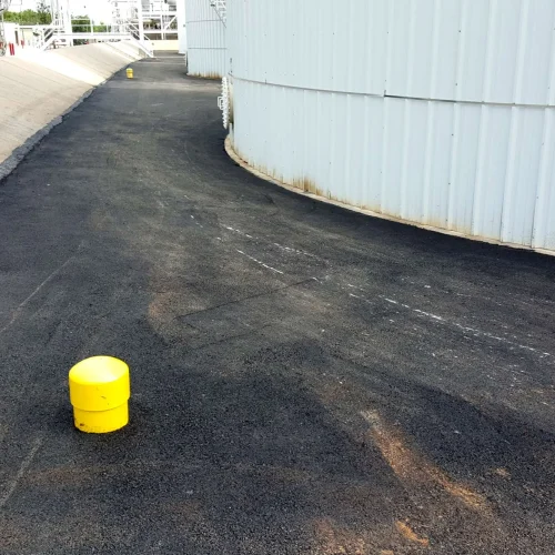 yellow bollard at coffeyville refinery