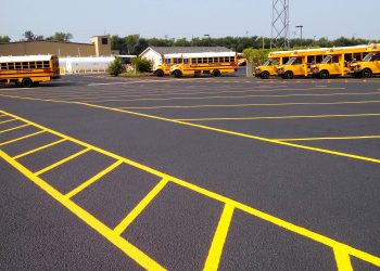 school bus parking lot