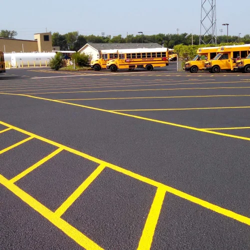 school bus parking lot
