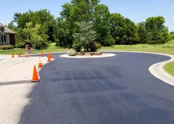 newly paved driveway