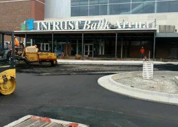 entrance to intrust bank arena in wichita ks